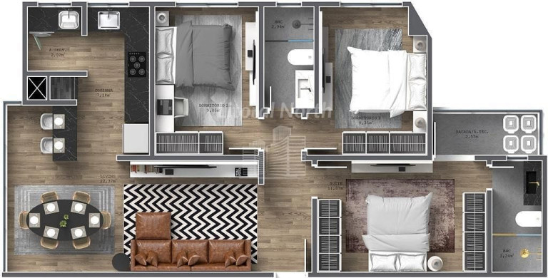 Imagem Apartamento com 3 Quartos à Venda, 80 m² em São João - Itajaí
