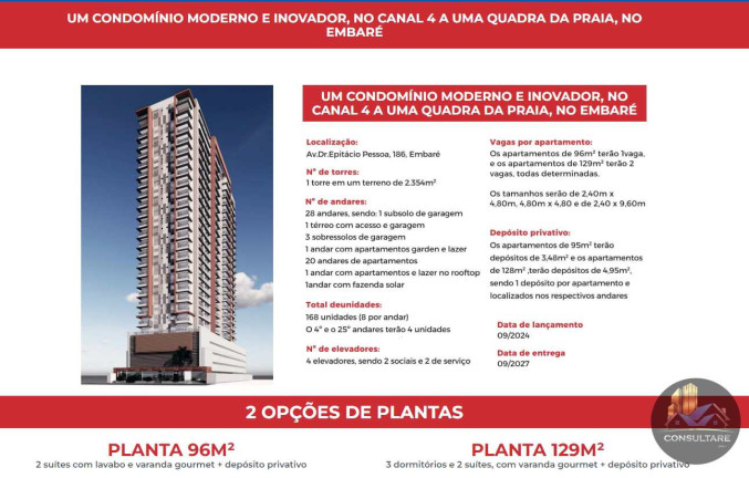 Imagem Apartamento com 3 Quartos à Venda, 96 m² em Embaré - Santos