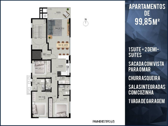 Imagem Apartamento com 3 Quartos à Venda, 100 m² em Centro - Balneário Piçarras