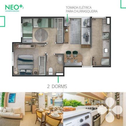 Imagem Imóvel com 2 Quartos à Venda, 38 m² em Catiapoã - São Vicente Imagem Imóvel com 2 Quartos à Venda, 38 m² em Catiapoã - São Vicente