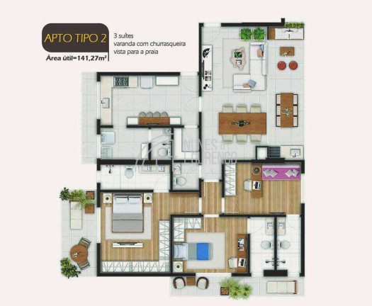 Imagem Apartamento com 3 Quartos à Venda, 141 m² em Embaré - Santos Imagem Apartamento com 3 Quartos à Venda, 141 m² em Embaré - Santos