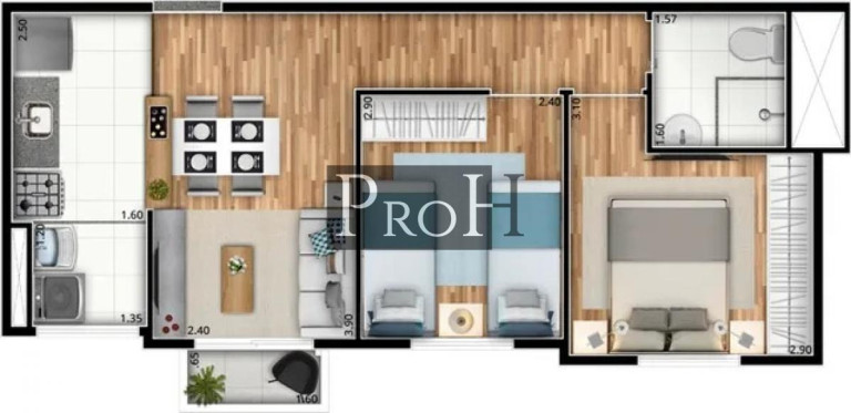 Apartamento com 2 Quartos à Venda, 42 m² em Dos Casa - São Bernardo Do Campo