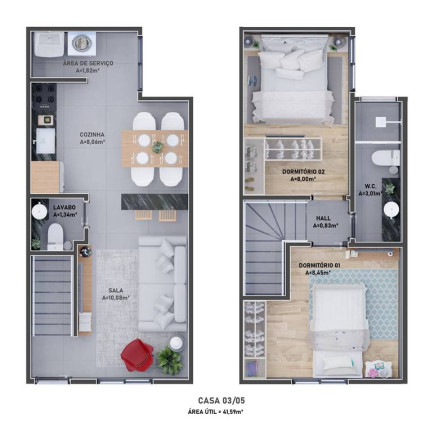 Imagem Sobrado com 2 Quartos à Venda, 54 m² em Caiçara - Praia Grande