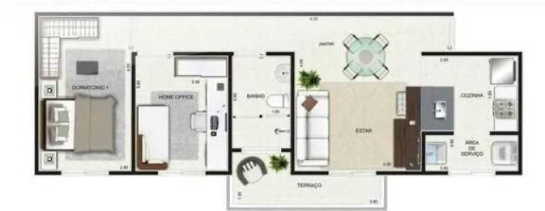 Apartamento com 2 Quartos à Venda, 54 m² em Chácara Segre - Jundiaí