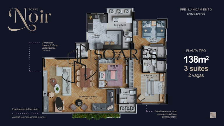 Imagem Apartamento com 3 Quartos à Venda, 138 m² em Batista Campos - Belém Imagem Apartamento com 3 Quartos à Venda, 138 m² em Batista Campos - Belém
