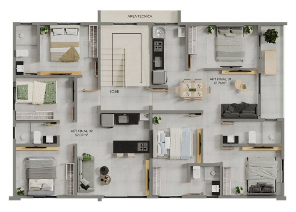 Imagem Apartamento com 3 Quartos à Venda, 61 m² em Bancários - João Pessoa Imagem Apartamento com 3 Quartos à Venda, 61 m² em Bancários - João Pessoa