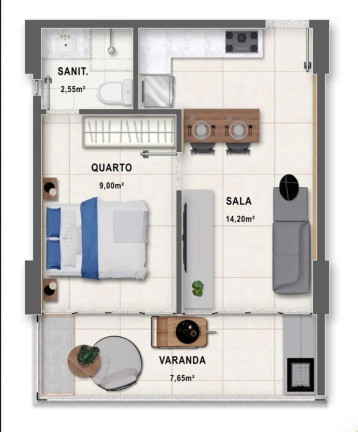 Imagem Studio com 1 Quarto à Venda, 38 m² em Jaguaribe - Salvador