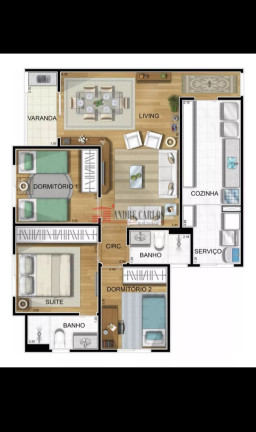 Imagem Apartamento com 3 Quartos à Venda, 78 m² em City Bussocaba - Osasco Imagem Apartamento com 3 Quartos à Venda, 78 m² em City Bussocaba - Osasco
