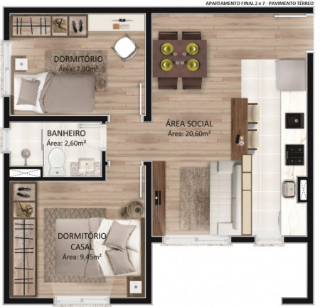 Imagem Apartamento com 2 Quartos à Venda, 47 m² em Olaria - Canoas