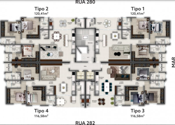 Imagem Imóvel com 3 Quartos à Venda, 116 m² em Meia Praia - Itapema