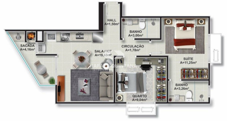 Imagem Apartamento com 1 Quarto à Venda, 52 m² em Itacorubi - Florianópolis