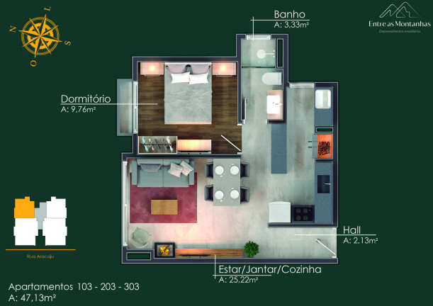 Imagem Apartamento com 2 Quartos à Venda, 73 m² em Moura - Gramado