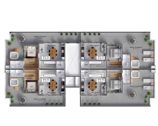 Imagem Apartamento com 2 Quartos à Venda, 78 m² em Agua Verde - Curitiba