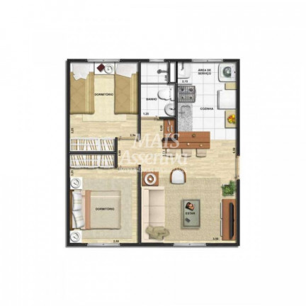 Imagem Apartamento com 2 Quartos à Venda, 42 m² em São Miguel - São Leopoldo Imagem Apartamento com 2 Quartos à Venda, 42 m² em São Miguel - São Leopoldo