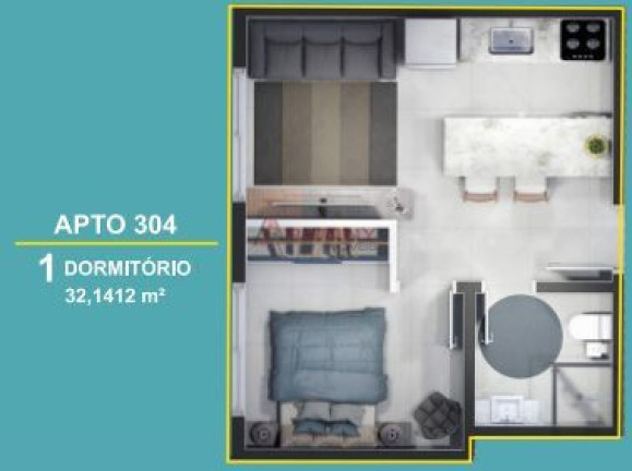 Apartamento com 2 Quartos à Venda, 56 m² em Centro - Santa Maria