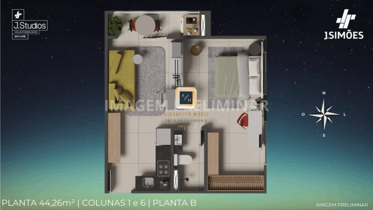 Imagem Apartamento com 1 Quarto à Venda, 44 m² em Aldeota - Fortaleza Imagem Apartamento com 1 Quarto à Venda, 44 m² em Aldeota - Fortaleza