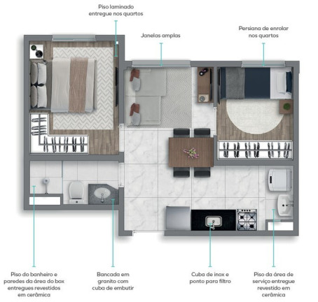 Foto do imóvel Apartamento com 2 Quartos à Venda, 45 m² em Santo Amaro - São Paulo