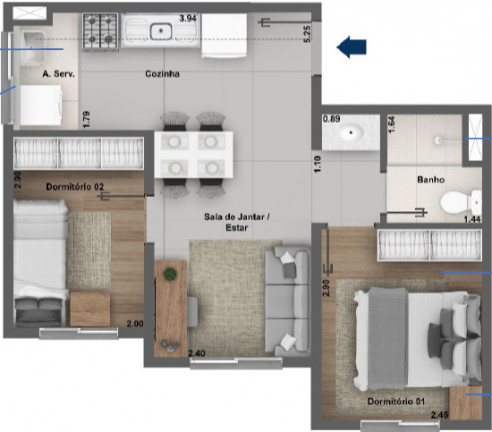 Imagem Apartamento com 1 Quarto à Venda, 38 m² em Cidade Nova São Miguel - São Paulo