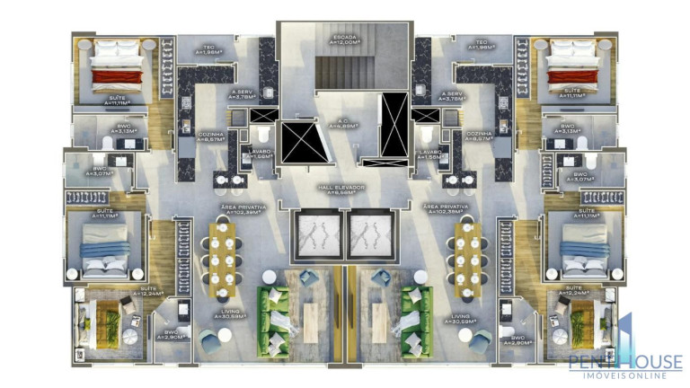 Imagem Apartamento com 3 Quartos à Venda, 106 m² em Centro - Balneário Camboriú