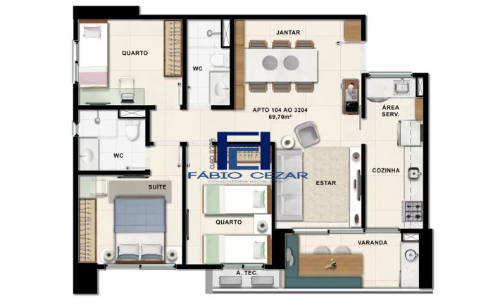 Imagem Apartamento com 2 Quartos à Venda, 53 m² em Caxangá - Recife