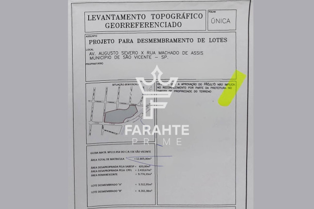 Imagem Terreno à Venda, em Parque São Vicente - São Vicente Imagem Terreno à Venda, em Parque São Vicente - São Vicente