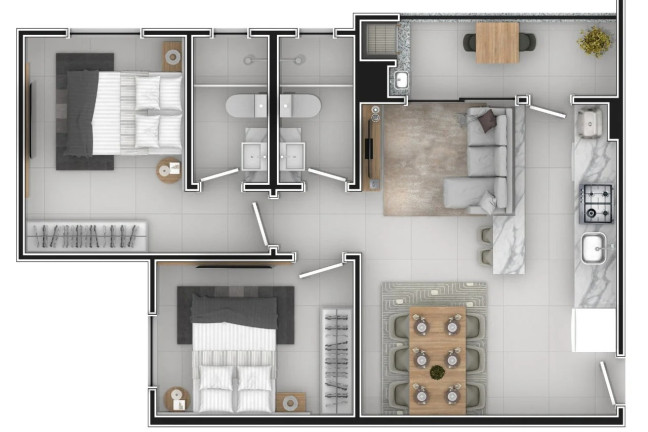 Imagem Apartamento com 2 Quartos à Venda, 59 m² em Cordeiros - Itajaí