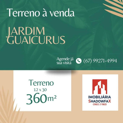 Terreno à Venda, 360 m² em Jardim Guaicurus - Dourados
