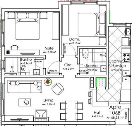 Imagem Apartamento com 2 Quartos à Venda, 68 m² em São José - Canela
