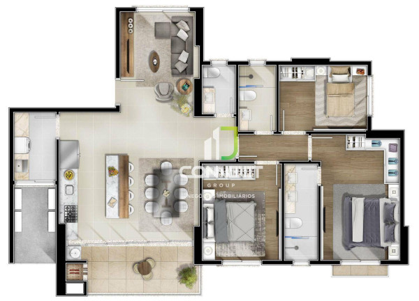 Imagem Apartamento com 3 Quartos à Venda, 122 m² em Fazenda - Itajaí