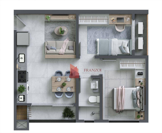 Imagem Apartamento com 2 Quartos à Venda, 54 m² em Dom Bosco - Itajaí