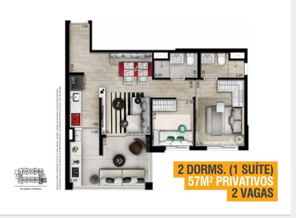 Imagem Apartamento com 2 Quartos à Venda, 60 m² em Pinheiros - São Paulo