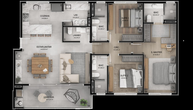 Imagem Apartamento com 3 Quartos à Venda, 128 m² em Cacupé - Florianópolis