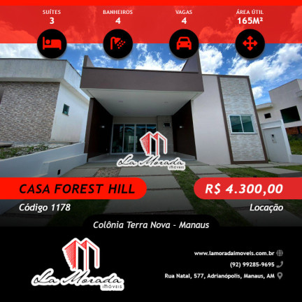 Casa com 3 Quartos para Alugar, 165 m² em Colônia Terra Nova - Manaus