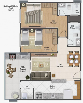 Imagem Apartamento com 2 Quartos à Venda, 72 m² em Vila Guilhermina - Praia Grande Imagem Apartamento com 2 Quartos à Venda, 72 m² em Vila Guilhermina - Praia Grande