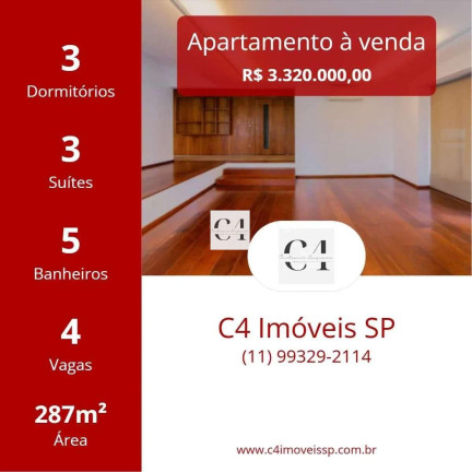Apartamento com 3 Quartos à Venda, 287 m² em Aclimação - São Paulo