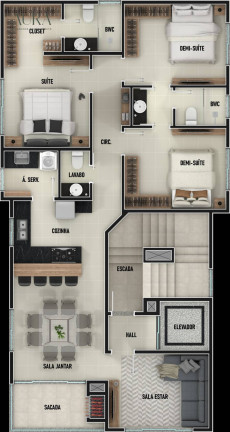 Imagem Apartamento com 3 Quartos à Venda, 97 m² em Gravatá - Navegantes