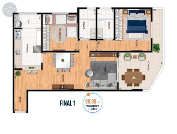 Imagem Apartamento com 1 Quarto à Venda, 53 m² em Aviação - Praia Grande