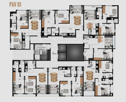 Imagem Apartamento com 1 Quarto à Venda, 50 m² em Bessa - João Pessoa