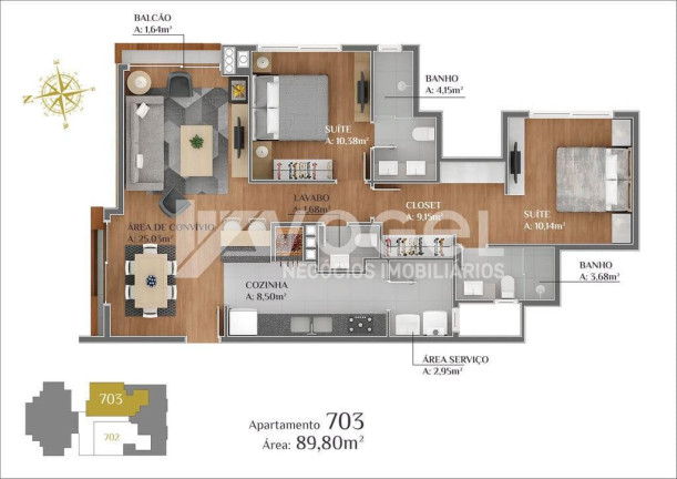 Imagem Apartamento com 1 Quarto à Venda, 54 m² em Centro - Gramado