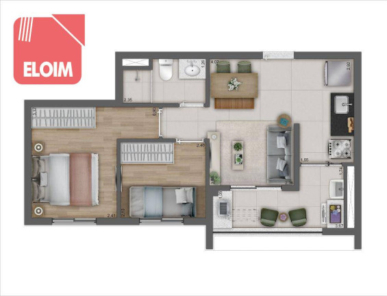 Imagem Apartamento com 2 Quartos à Venda, 42 m² em água Branca - São Paulo