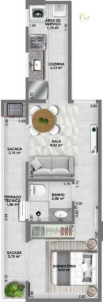 Imagem Apartamento com 1 Quarto à Venda, 39 m² em Vila Guilhermina - Praia Grande
