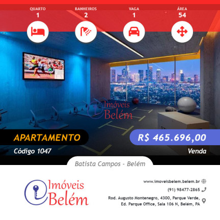 Imagem Apartamento com 1 Quarto à Venda, 54 m² em Batista Campos - Belém Imagem Apartamento com 1 Quarto à Venda, 54 m² em Batista Campos - Belém