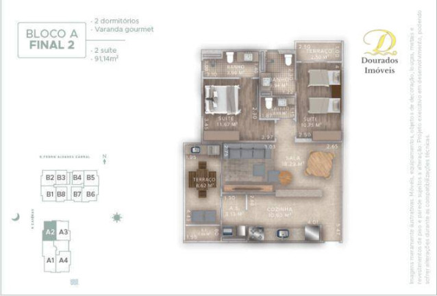 Apartamento com 2 Quartos à Venda, 91 m² em Aviação - Praia Grande