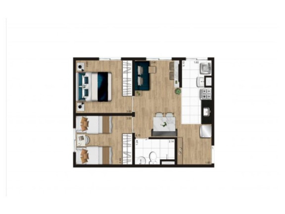 Imagem Imóvel com 2 Quartos à Venda, 40 m² em Jardim Santo Antônio - São Paulo