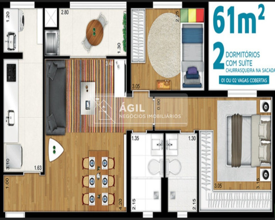 Imagem Apartamento com 2 Quartos à Venda, 60 m² em Pagador De Andrade - Jacareí Imagem Apartamento com 2 Quartos à Venda, 60 m² em Pagador De Andrade - Jacareí