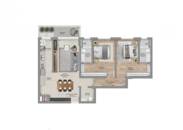 Imagem Apartamento com 2 Quartos à Venda, 155 m² em Centro - Bento Gonçalves Imagem Apartamento com 2 Quartos à Venda, 155 m² em Centro - Bento Gonçalves