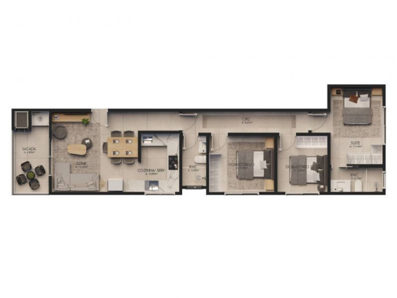 Imagem Apartamento com 3 Quartos à Venda, 83 m² em Praia Grande - Governador Celso Ramos
