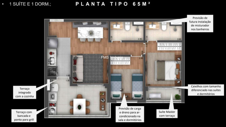 Imagem Imóvel com 2 Quartos à Venda, 65 m² em Brooklin - São Paulo