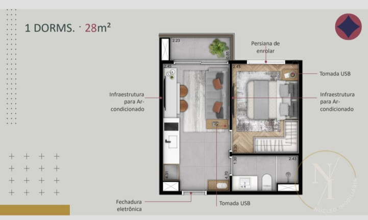 Apartamento com 1 Quarto à Venda, 28 m² em Pinheiros - São Paulo