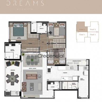 Imagem Apartamento com 3 Quartos à Venda, 130 m² em Ecoville - Curitiba